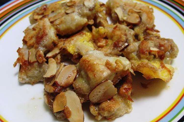 鶏もも肉とアーモンドスライスのピタカ レシピ 作り方 By テロンviq クックパッド
