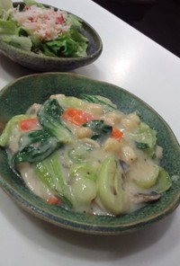 青梗菜と小柱の中華風クリーム煮