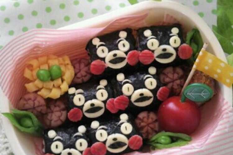 簡単 可愛い キャラ弁当 くまモン大集合 レシピ 作り方 By むらかみなつこ クックパッド 簡単おいしいみんなのレシピが366万品