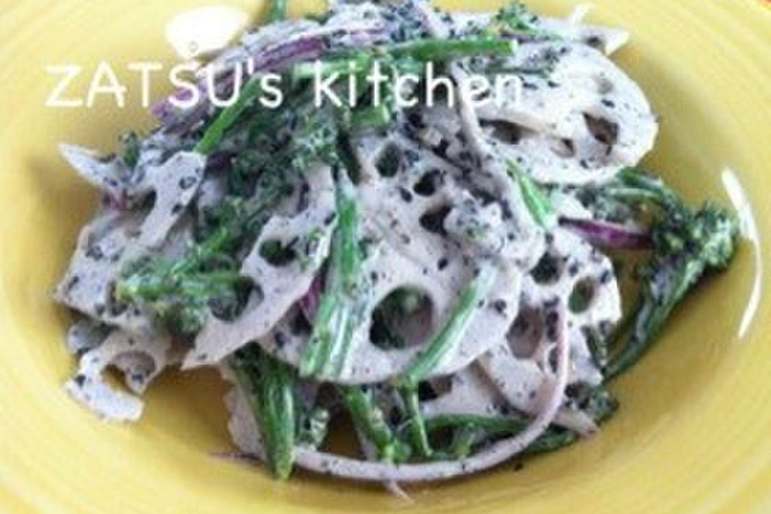 蓮根と茎ブロッコリーの黒ごまサラダ レシピ 作り方 By Zatsu クックパッド 簡単おいしいみんなのレシピが379万品