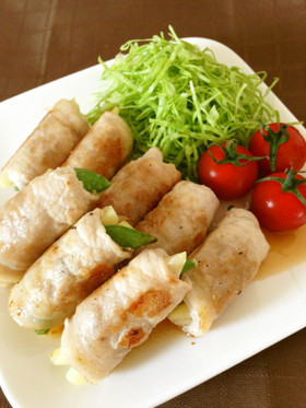 ❦スナップエンドウと新じゃがの肉巻き❦