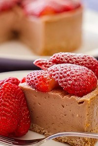 苺のチーズケーキ (乳製品、小麦粉なし)