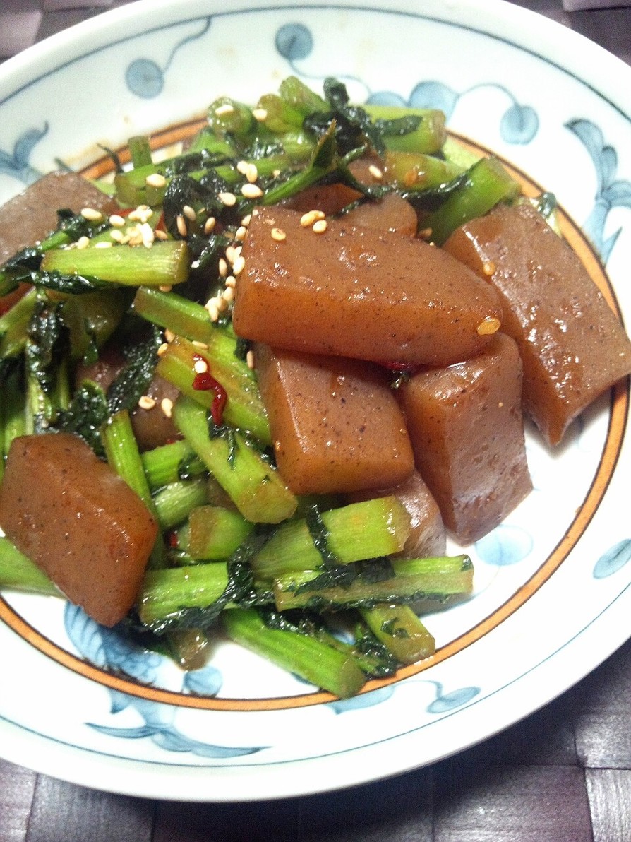 大根菜とこんにゃくの味噌炒めの画像