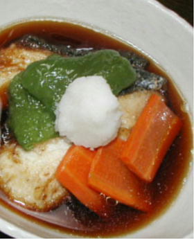 ある物野菜と お魚の揚げ出し