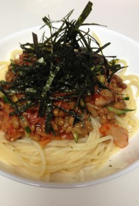 納豆キムチ冷製パスタ