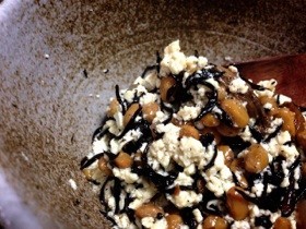 ひじきの煮物リメイク♪納豆入り白和え
