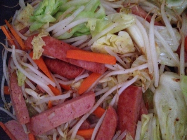スパムで野菜炒めの画像