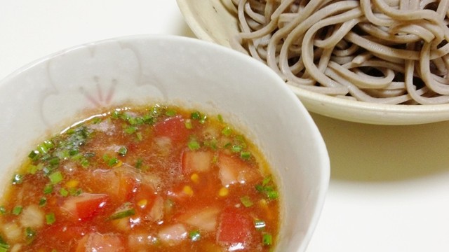 トマトつゆdeつけ蕎麦 レシピ 作り方 By ﾍﾞｰｽﾒｲｸ クックパッド 簡単おいしいみんなのレシピが352万品