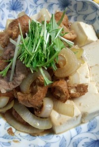 仙台麩を使った肉豆腐