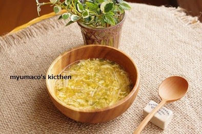 えのきと卵のスープの写真