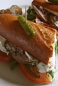 パリのパン屋さん風鴨ローストサンドイッチ