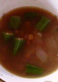 オクラとレンズ豆のスープ（ガンボスープ）