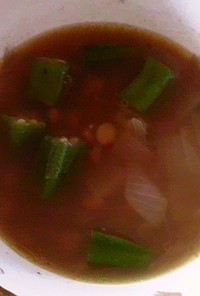 オクラとレンズ豆のスープ（ガンボスープ）