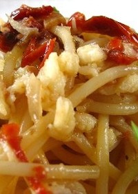 バッカラと乾燥トマトのスパゲッティ