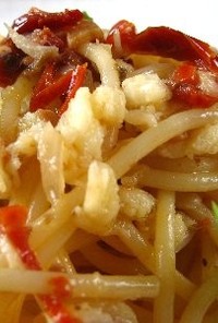 バッカラと乾燥トマトのスパゲッティ