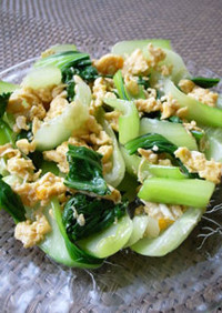 冷たい青梗菜と卵の中華風な箸休め