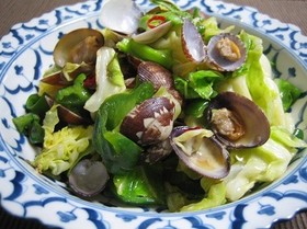 春を美味しく!”あさりとキャベツ炒め”