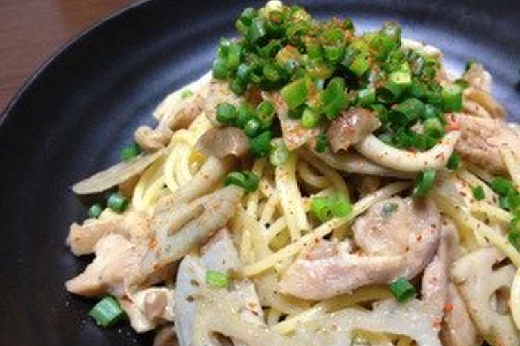 シャキシャキ蓮根とチキンの和風パスタ レシピ 作り方 By あいすママ クックパッド 簡単おいしいみんなのレシピが360万品