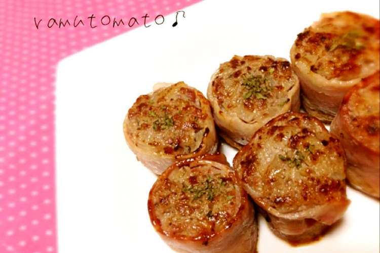 合挽きミンチのベーコン巻き トマト仕立て レシピ 作り方 By Ramutomato クックパッド