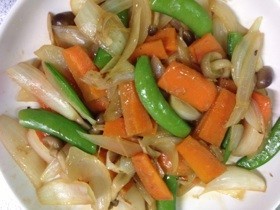 えんどう豆の野菜炒めの画像