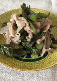 山菜☆ウドと豚肉の炒め物