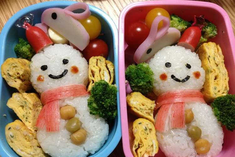 ゆきだるまん 簡単キャラ弁 レシピ 作り方 By めいたんのママ クックパッド