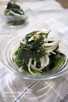 もやしとわかめの中華和え