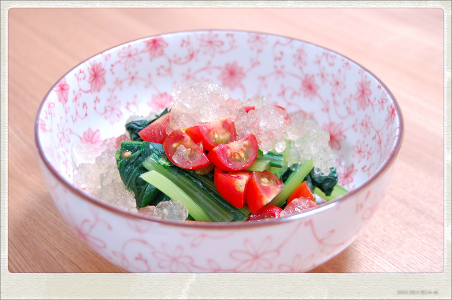 小松菜とミニトマトのジュレおひたしの画像