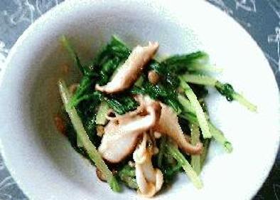 生姜みそレシピ⑥青菜ときのこの和えものの写真