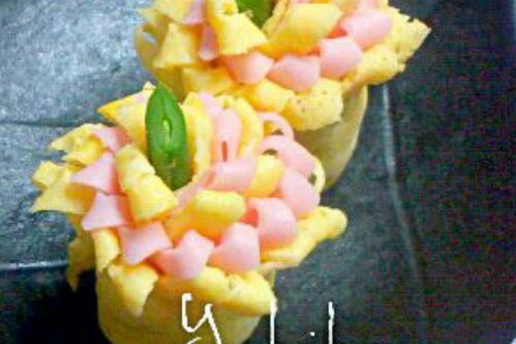 お弁当に 薄焼き卵とハムのお花 レシピ 作り方 By ゆきん クックパッド