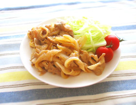 お弁当にも♪豚肉と玉葱のぽん酢生姜焼き