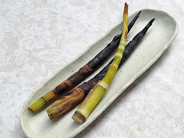 月山竹（山菜）の焼き物の画像