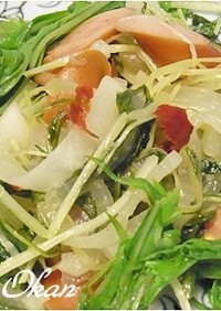 大根と水菜のペペロンチーノ風