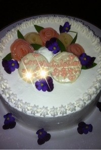 結婚祝い。お花のケーキ！