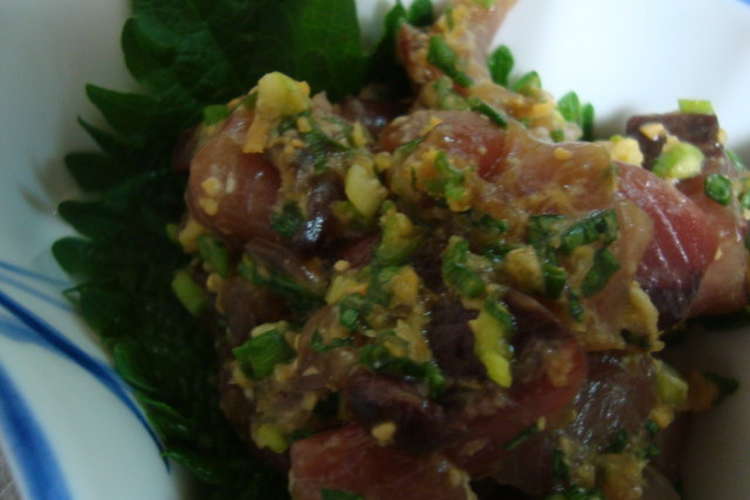 かつおのなめろう レシピ 作り方 By もおもお クックパッド 簡単おいしいみんなのレシピが363万品