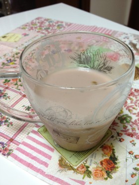 あずきなこハニー(煮汁)+豆乳!