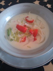 レタスシャキシャキ豆乳スープの写真