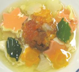 秋満載 ゴマ豆腐の花びら野菜あん
