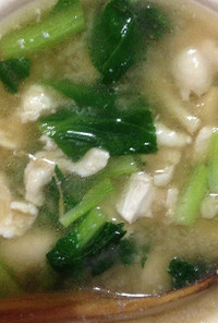 味噌漬鶏胸と小松菜のスープ