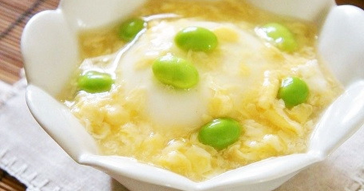 冷でも温でも 玉子と枝豆のあんかけ豆腐 レシピ 作り方 By Komomoもも クックパッド