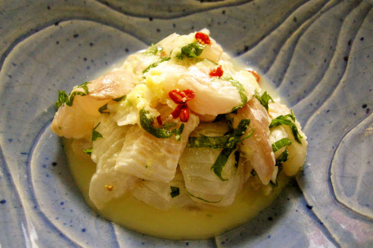 ヒラメの紫蘇レモン〆 レシピ 作り方 By トクライ クックパッド 簡単おいしいみんなのレシピが374万品