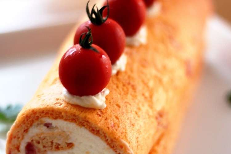 トマトとチーズの米粉ロールケーキ レシピ 作り方 By りょーーーこ クックパッド