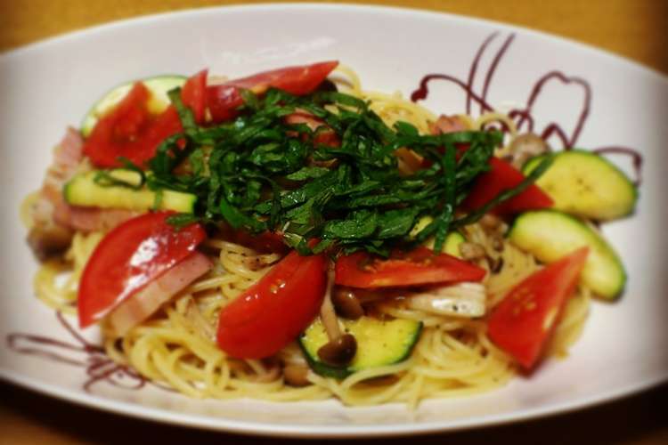夏野菜でさっぱり生姜冷製パスタ レシピ 作り方 By Riku クックパッド