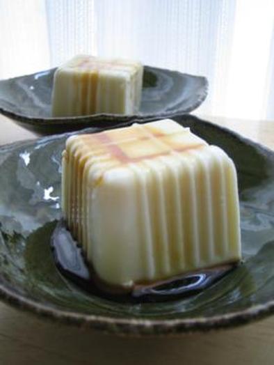 雪のように白い豆乳チーズババロアケーキの写真