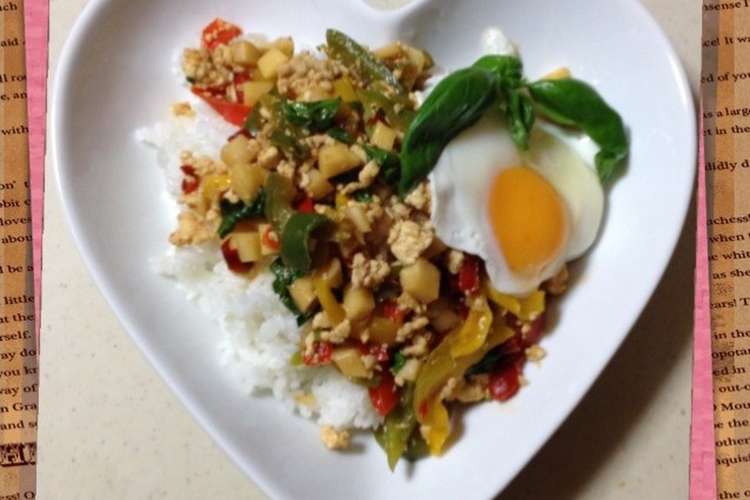 お手軽ガパオライス タイ風バジル炒めご飯 レシピ 作り方 By しろのちゃん クックパッド 簡単おいしいみんなのレシピが373万品