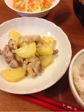 鶏肉とポテトのマスタード炒め