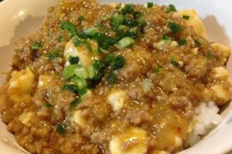 簡単 ガッツリ ひき肉と豆腐のみそ煮丼 レシピ 作り方 By Riamam クックパッド