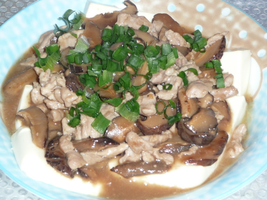 蒸し豆腐の椎茸豚肉あんかけの画像
