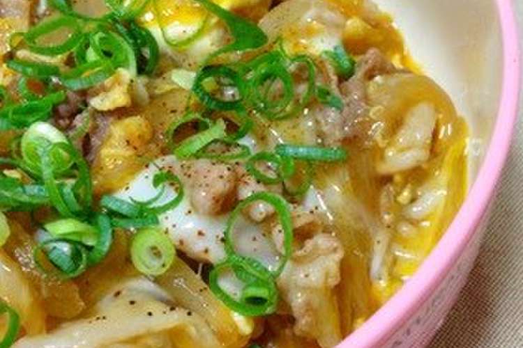 豚コマ肉と玉ねぎの卵とじ丼 レシピ 作り方 By 763 クックパッド 簡単おいしいみんなのレシピが354万品