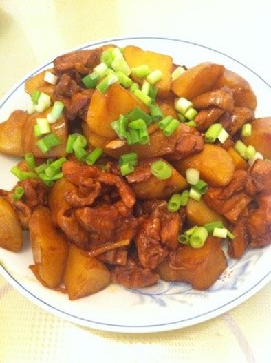 鶏肉とじゃがいもの中華風煮物の写真
